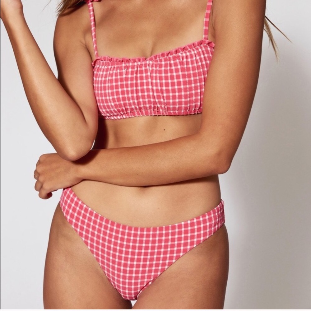 NWT Red Carter Amour Gingham Plaid Striped Bikini